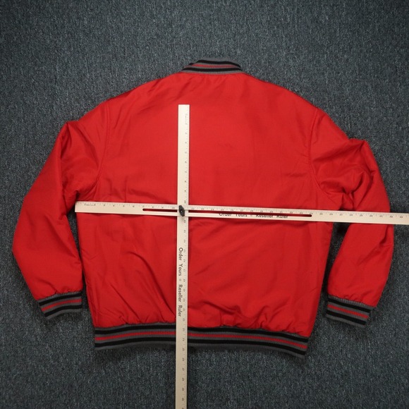 Portland Trail Blazers Jacket Mens XL Gray Red JH Design Reversible Wool Varsity - Picture 11 of 16